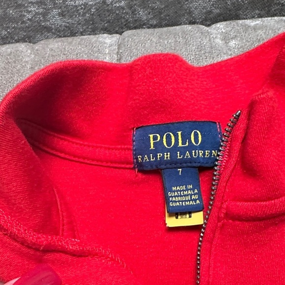 Polo by Ralph Lauren Men's Red Half-Zip Sweater - Picture 2 of 7